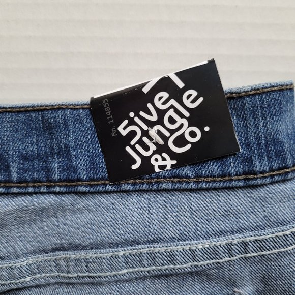 Jean shorts 5ive Jungle & Co men's vintage blue denim bermuda new old stock NWT - Picture 6 of 14